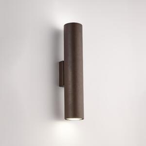 Applique Dag in Ferro Laccato Nero con Decorazione Effetto Ruggine, 8x6xh30 cm, Ruggine, 1 X GU10 - 35 Watt Max