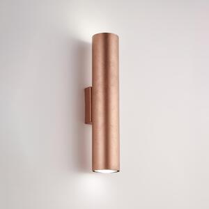 Applique in Ferro Laccato Nero con Decorazione Rame Antico Dag 30x8x6 cm, Colore Rame, Illuminazione GU10 - 35 Watt Max