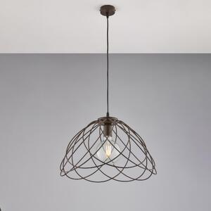 Lampadario Pagoda in Ferro Laccato Nero Effetto Ruggine, H32 - MAX 132 - �45 cm, 1 X E27 - 55 Watt Max, Colore Ruggine