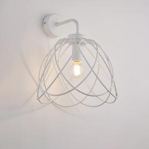 Applique Pagoda 31x25x26 cm, Bianco Shabby, Ferro Laccato con Effetto Shabby Chic