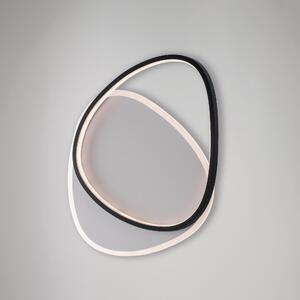 Plafoniera AMY 45x37xh5 cm, Bianco Nero, Metallo e Alluminio, LED 44W 3500 Lumen CCT con Telecomando