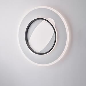 Plafoniera Annie � 50 x H.6 cm, Bianco Nero, Metallo e Alluminio Laccato, LED 67W 7300 Lumen CCT con Telecomando
