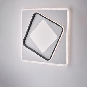Plafoniera Lul� � 50xH.6 cm, Bianco Nero, Metallo e Alluminio Laccato, LED 78W 8500 Lumen CCT con Telecomando