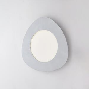 Plafoniera Triangolare Clara �40xH5 cm, Argento, Metallo Laccato con Decorazione Argento Antico, LED 24W 2150 Lumen 4000K
