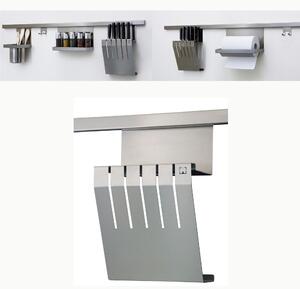 Portacoltelli APPLICABILE alla Barra Sotto pensile CHIARA Dimensioni 10xh5.5 cm inox 18/10AISI 304 Satinato