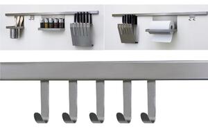 Gancio Semplice scatola da 5 pezzi APPLICABILE alla Barra Sotto pensile CHIARA Dimensioni 0.8xh5.5 cm inox 18/10AISI 304 Satinato