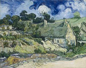 Riproduzione Thatched cottages at Cordeville Auvers-sur-Oise, Vincent van Gogh