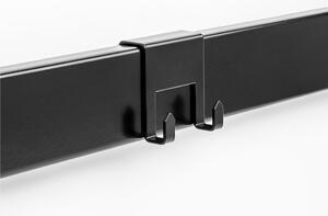 Gancio Doppio x Barra da cucina sotto pensile inox AISI 304 Linea POP lunghezza 5x3xh5 cm verniciato a fuoco colore NERO