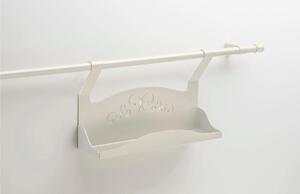 Portaspezie per vasetti applicabile alla Barra da cucina sotto pensile CLASSIC Dimensioni 30x7,5x h18 cm in Acciaio colore Avorio
