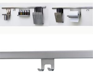 Gancio Doppio APPLICABILE alla Barra Sotto pensile CHIARA Dimensioni 10xh5.5 cm inox AISI 304 Satinato