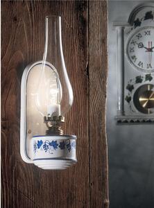 Applique Lume una Luce in materiale Ceramica decoro artigianale POMPEI CLASSIC Dimensioni 11x10x h 33 cm peso 1,1 kg - Attacco Lampada E27