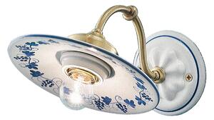 Applique una Luce in materiale Ceramica decoro artigianale ASTI CLASSIC Dimensioni 31x22x h 16 cm peso 1,25 kg - Attacco Lampada E27