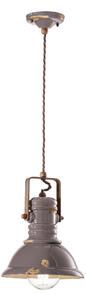 Sospensione da interno in Ferro e materiale Ceramico Vintage URBAN RETRO' dimensione 23x23x h 30 cm peso 2,0 kg - Attacco Lampada E 27 Vintage Tortora