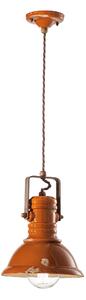 Sospensione da interno in Ferro e materiale Ceramico Vintage URBAN RETRO' dimensione 23x23x h 30 cm peso 2,0 kg - Attacco Lampada E 27 Vintage Arancio