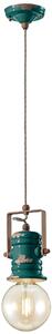 Sospensione da interno a Una luce in materiale Ceramico URBAN RETRO' dimensione 13x h 19 cm peso 1,24 kg - Attacco Lampada E 2 7 GREEN OIL