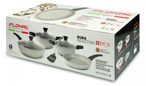 Batteria di pentole Ad Induzione 8 pezzi DURA INDUCTION corpo in Alluminio adatte a tutti i piani di cottura pentole manico ergonomico