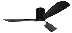 Ventilatore da soffitto smart nero 132 cm con LED dimmerabile e telecomando - Sofia