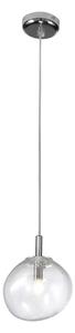 Sospensione 1 Luce PICCOLA Struttura Sfera Vetro Cristallo SAXA Diametro 15xh 18 cm con Filo Max 220 G9, 1 x Max 40 Watt 1,5 kg colore vetro cristallo rugiada