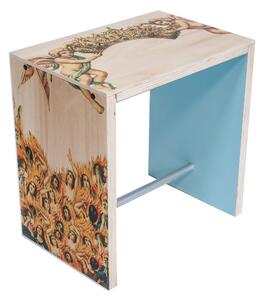 Seduta , sgabello con Decori Stampati dimensioni 50x35xh 50 cm decoro trono del carmine