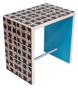 Seduta , sgabello con Decori Stampati dimensioni 50x35xh 50 cm decoro barocco