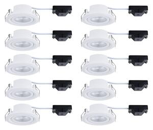 Paulmann Faretto da incasso FIXEDLED bianco 8 cm 830 on/off, inclinabile di 10x, Bianco / Opale, Soggiorno / Sala da pranzo, Plastica, Moderno