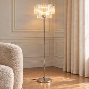 Lampada da terra Meritt Lucande, Cromo / Argento, Soggiorno / Sala da pranzo, Vetro, Moderno, Lampada da terra