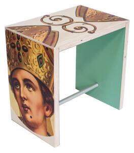 Seduta , sgabello con Decori Stampati dimensioni 50x35xh 50 cm decoro san Gennaro