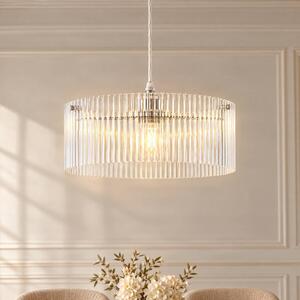 Lampada a sospensione Meritt Lucande, dimmerabile, Chiaro / Trasparente, Soggiorno / Sala da pranzo, Vetro, Moderno, Lampada a sospensione