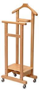 Indossatore Doppio in faggio massello Dimensioni 31x45xh 115 cm aperta in legno massiccio colore legno naturale