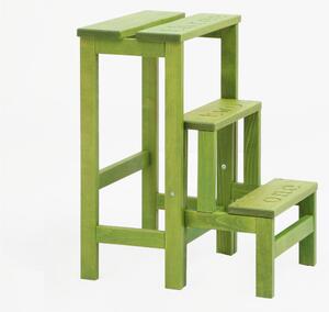 Scalatte, Sgabello Pieghevole e trasportabile 3 gradini HAPPY NUMBERS Dimensioni H 60 40x46xh 60 cm Peso 6 Kg Verde Acido