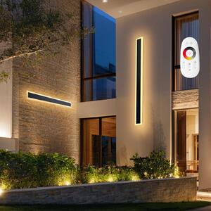 Lampade da parete a LED per esterni - Set da 2 lampade da parete lineari 100 cm - Dimmerabili 2700–6000 K - IP65 Impermeabili - Antiruggine - Design moderno - Per terrazza, giardino, garage