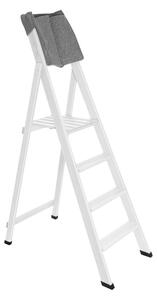 Scala quattro gradini richiudibile BIBO 4 in Faggio Massello Dimensioni H88 cm 50x11x163 cm Peso 7 Kg laccata bianco