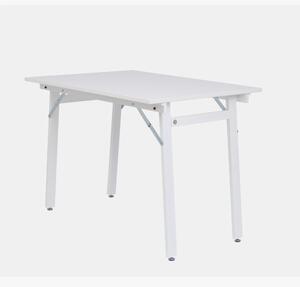 Tavolo da PARTY Pieghevole Laccato bianco Dimensioni 70x100 h 71 cm in top laminato bianco gambe in massello
