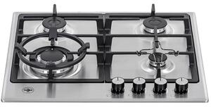 La Germania Piano Cottura 4 Fuochi a Gas 60 cm Materiale Acciaio Inox con Griglie in Ghisa colore Inox - P604LLAGXV Futura