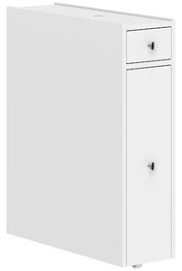 HOMCOM Mobile Bagno Slim con 2 Cassetti e Vano Aperto, per Bagno, Cucina, Lavanderia e Soggiorno, 16x48x58 cm, Bianco | Aosom Italy