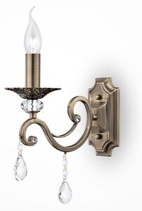 GRACE APPLIQUE 1 LUCE IN METALLO FINITURA BRONZO STILE CLASSICO CON LAMPADINA A VISTRA ATTACCO E14