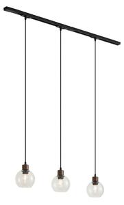 Sistema di illuminazione a binario moderno nero con 3 luci a sospensione bronzo 1 fase - Iconic Lava