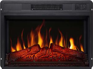 Caminetto elettrico ArtiFlame AF23S, caminetto elettrico da incasso con riscaldamento da 1800 W, effetto fiamma realistico, illuminazione a LED, telecomando, timer, nero