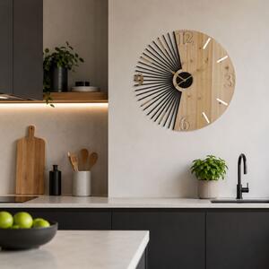 Orologio da Parete Moderno in Legno e Metallo Sole