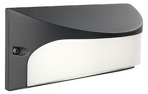 Applique in alluminio pressofuso DOME APPLIQUE VISIERA Dimensioni 22x9,8x h 10 cm Diffusore in termoplastico opalino 10W LED 3000K colore GRAFITE