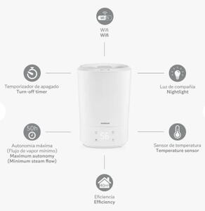 MINILAND Umidificatore a Vapore con WiFi Capacit 5,5 litri Timer colore Bianco - Humitop Connect