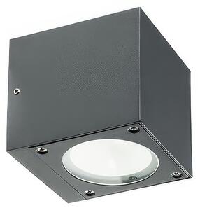 Applique in alluminio pressofuso LULA APPLIQUE MONO Dimensioni 9x9xh 10,7 Diffusore in vetro trasparente 6W LED 3000K colore GRAFITE