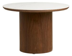 Tavolino da salotto rotondo colore naturale scuro con piano in ceramica ø 60 cm Noli – House Nordic