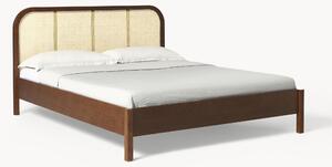 Letto in legno con testiera in vimini Jones