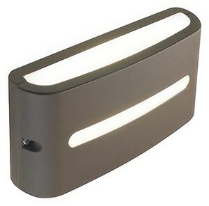 Applique in alluminio pressofuso POST APPLIQUE FESSURA 10W LED 3000K Dimensioni 22x6,9xh 10,8 cm Diffusore in termoplastico opalino colore CAFFE'