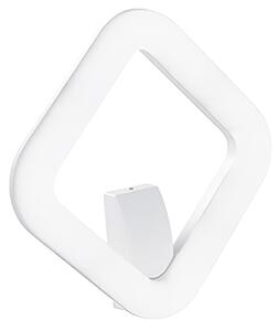 Lampada da parete in alluminio pressofuso QUASAR APPLIQUE QUADRA 20W LED 3000K Dimensioni 21x25,6xh 25,6 cm Luce diretta con diffusore in termoplastico opalino BIANCO