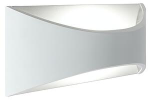 Applique in pressofusione di alluminio MOON APPLIQUE RIFLESSA 12W LED 4000K Dimensioni 30x10xh 12 cm Diffusore in termoplastico satinato colore BIANCO