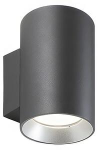 Lampada da parete in alluminio pressofuso SHOW APPLIQUE MONO 10W LED 4000K Dimensioni �11x17,5 cm Diffusori in vetro trasparente colore GRAFITE