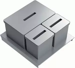 TECNOINOX Bidoni Raccolta Differenziata per Cassettoni 3 Contenitori spazzatura Lunghezza 60 cm colore Alluminio - Tecnobig
