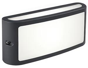 Applique in alluminio pressofuso SCREEN APPLIQUE SCHERMO 10W LED 4000K Dimensioni 22x6,4xh10,8 cm Diffusore in termoplastico opalino colore GRAFITE